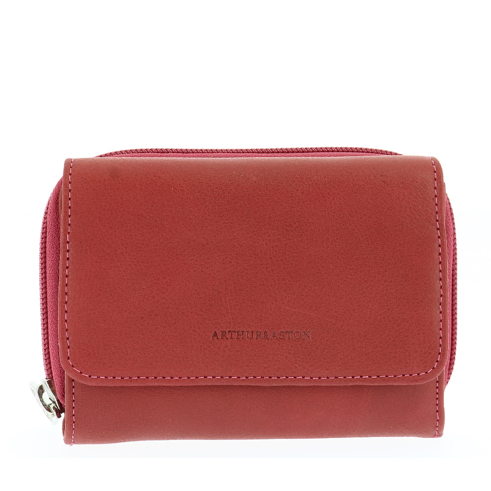Oiled Leather Wallet and Card Holder Pink