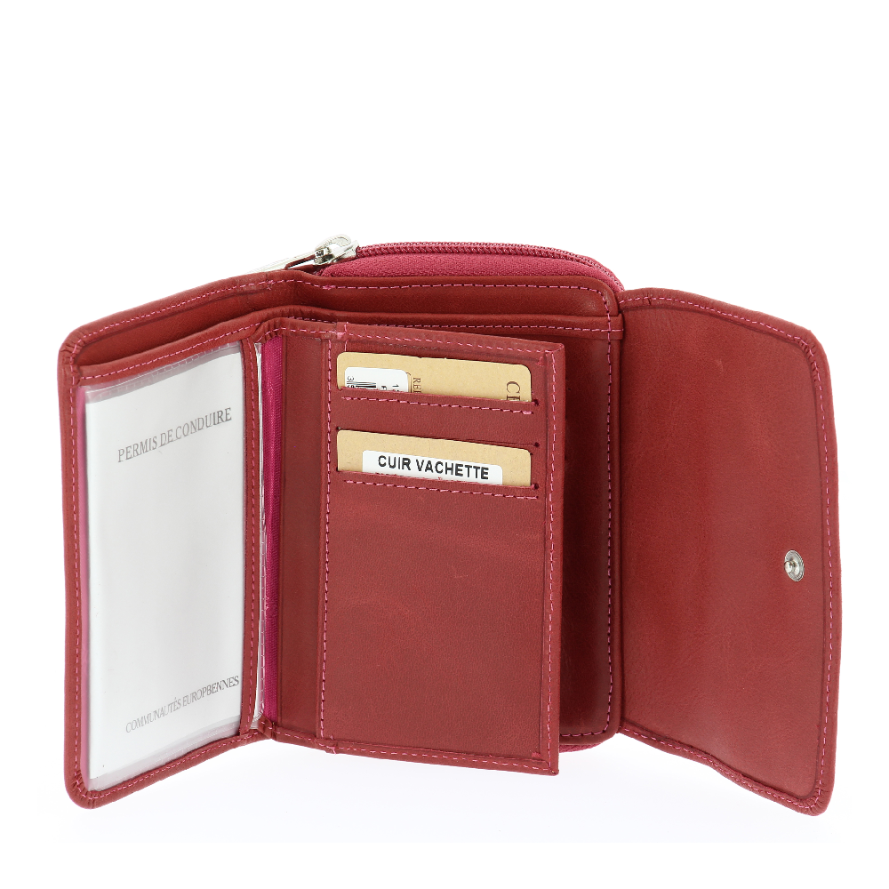 Oiled Leather Wallet and Card Holder Pink
