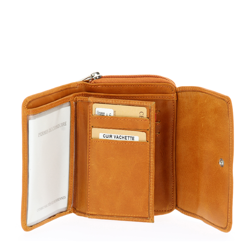 Oiled Leather Wallet and Card Holder Pink