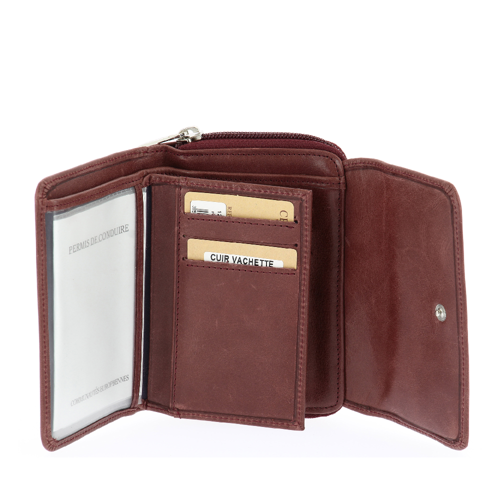 Oiled Leather Wallet and Card Holder Pink