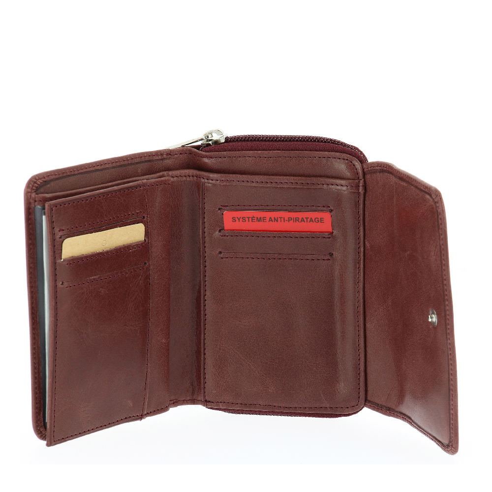 Oiled Leather Wallet and Card Holder Pink