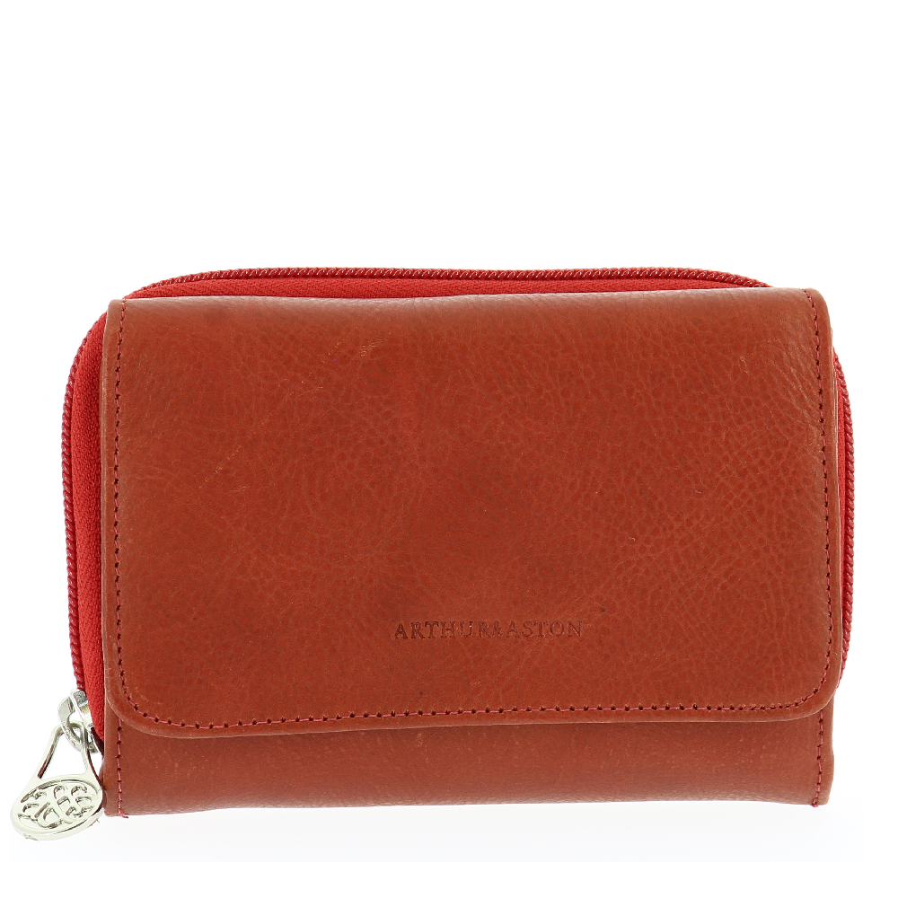 Oiled Leather Wallet and Card Holder Pink