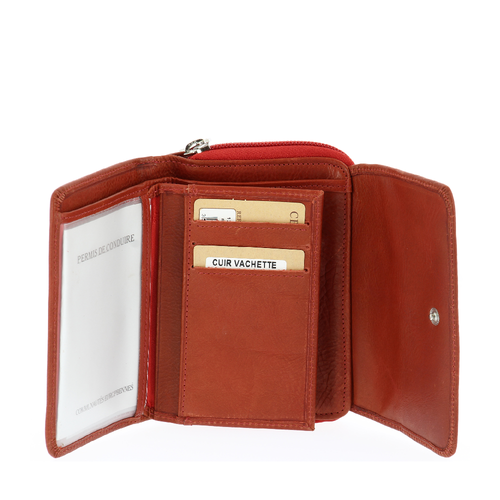Oiled Leather Wallet and Card Holder Pink