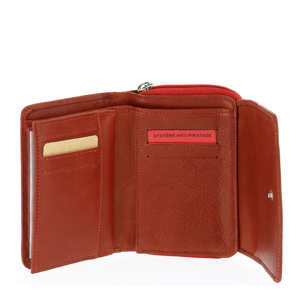 Oiled Leather Wallet and Card Holder Pink