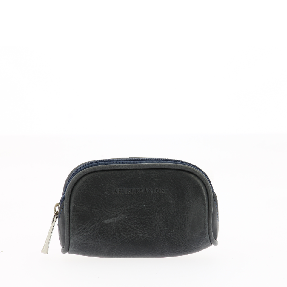 Half-moon purse in oiled leather Pink