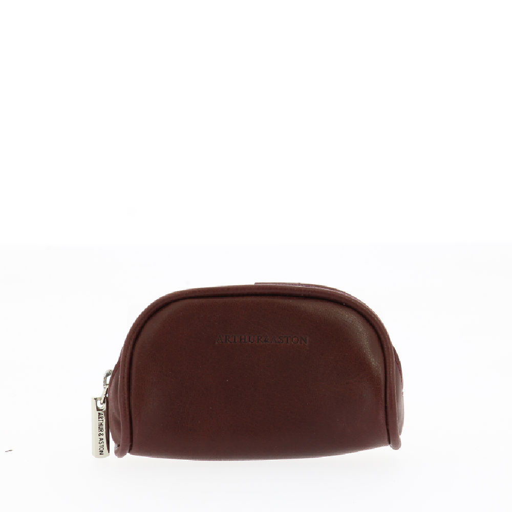 Half-moon purse in oiled leather Pink