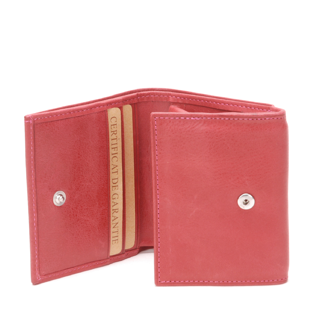 Oiled leather wallet and cards holder