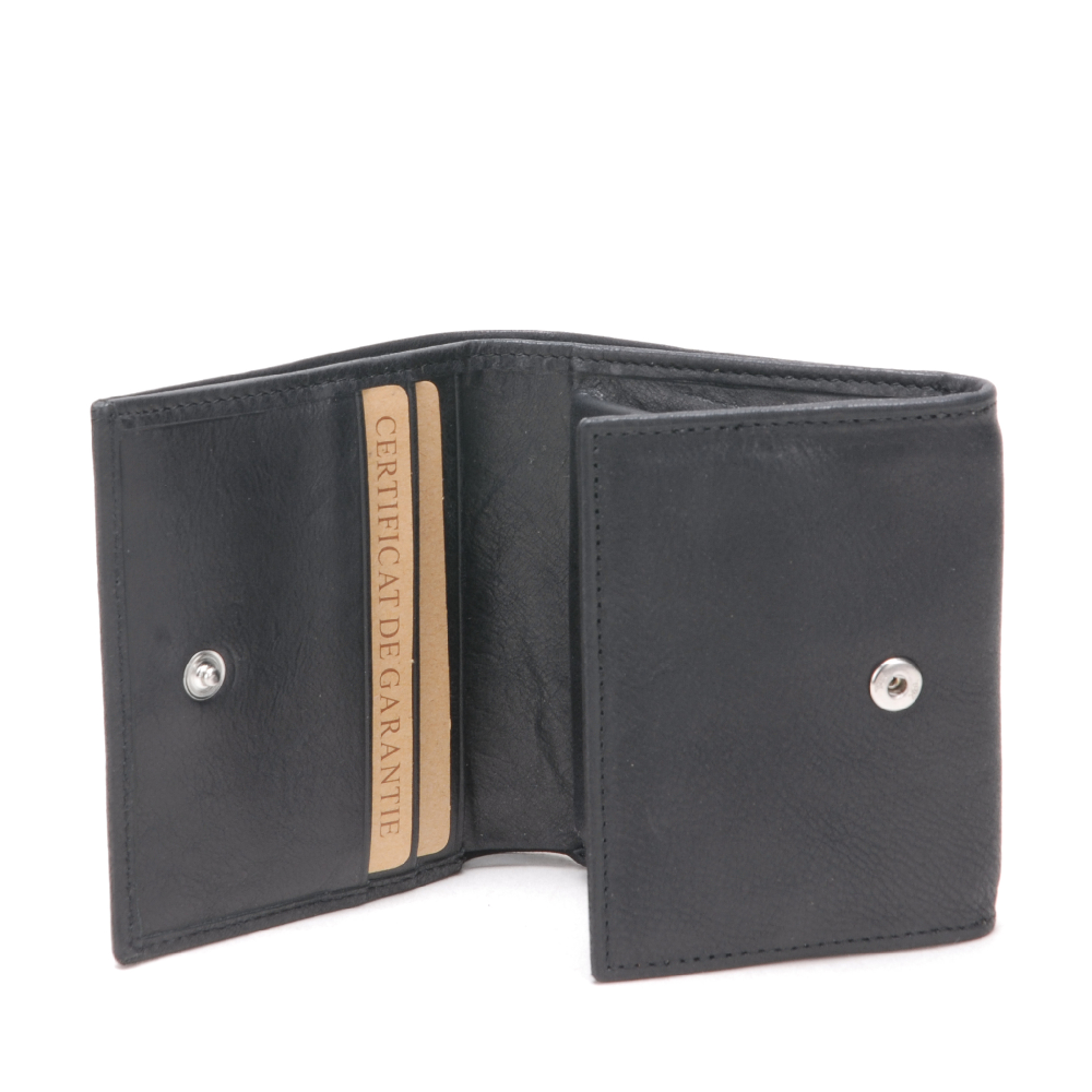Oiled leather wallet and cards holder