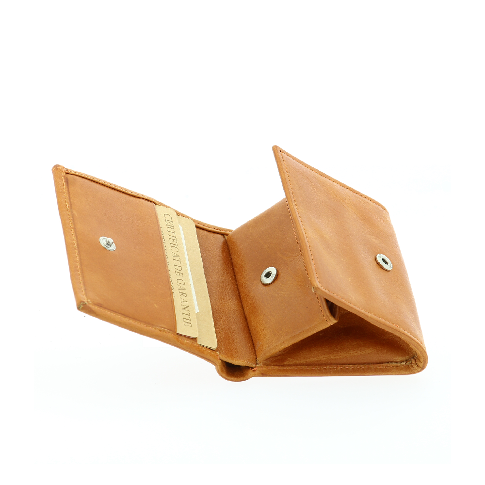 Oiled leather wallet and cards holder