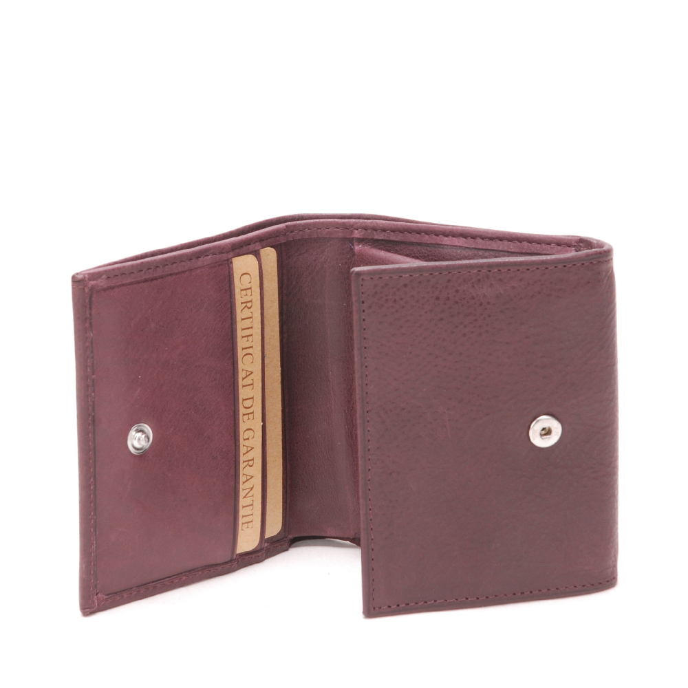 Oiled leather wallet and cards holder