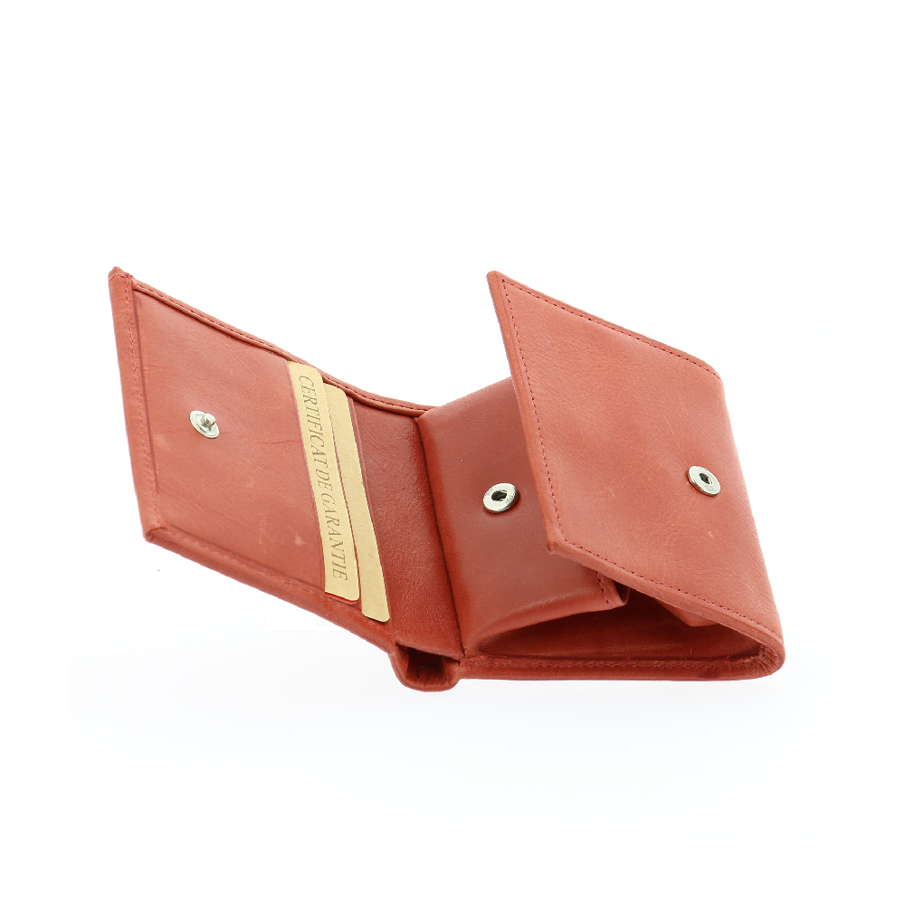 Oiled leather wallet and cards holder