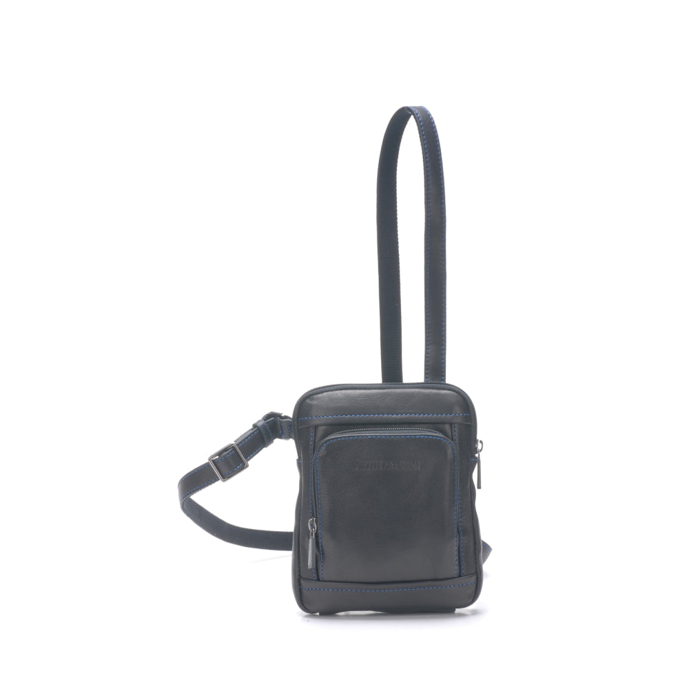 Small body bag Pablo model in dipped leather