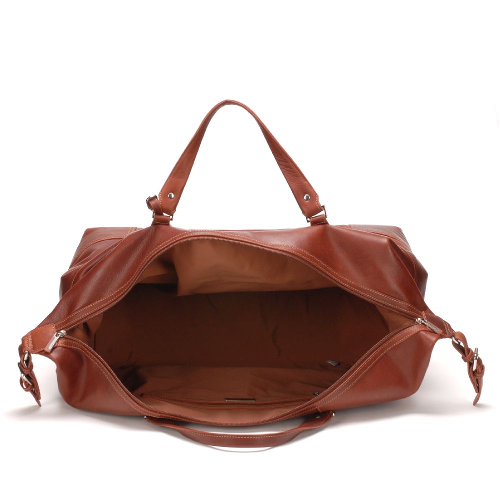 Large travel bag in dipped leather
