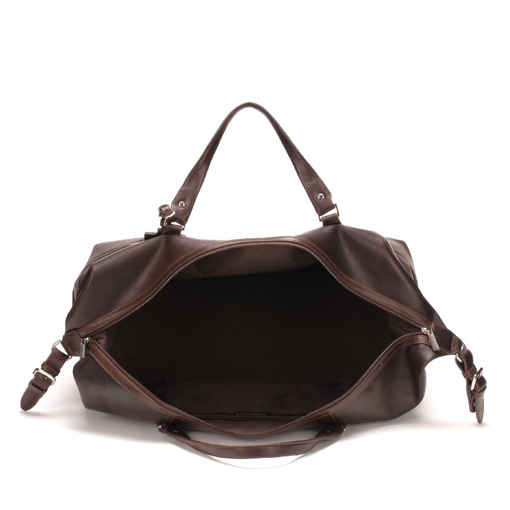 Large travel bag in dipped leather