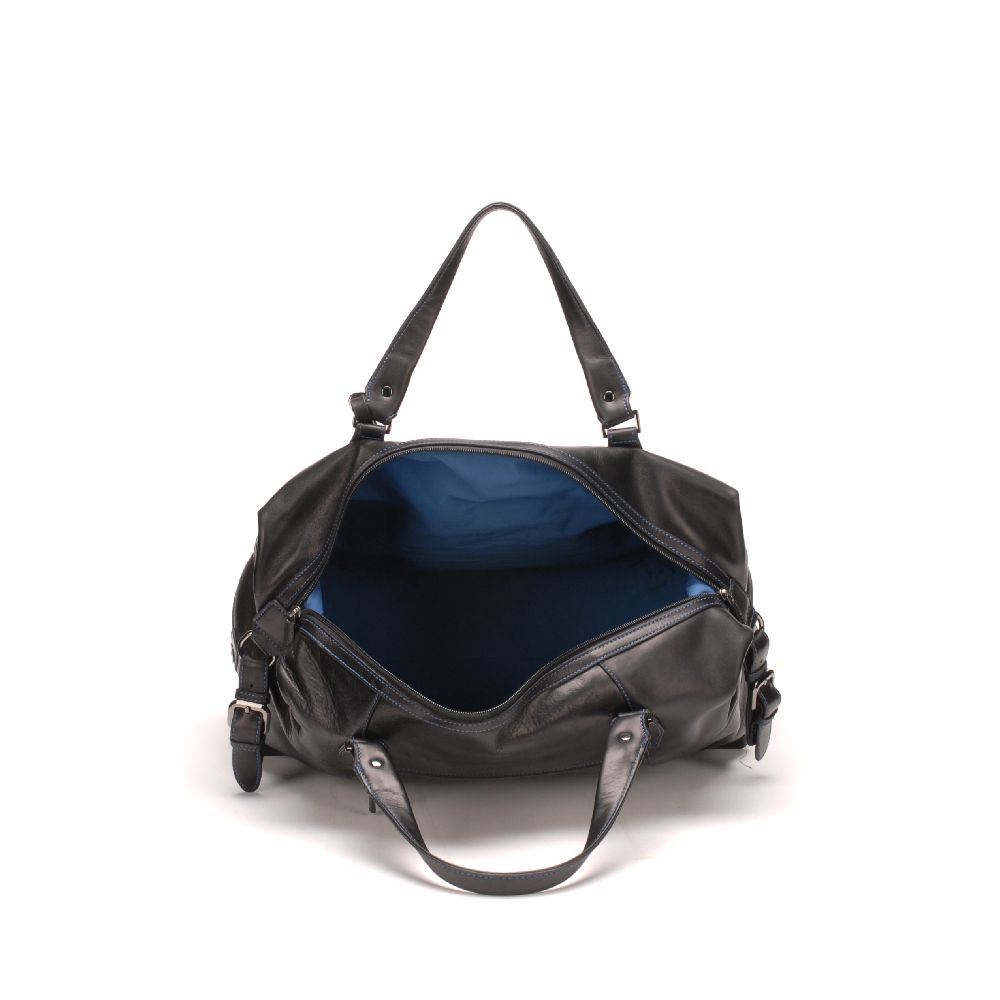 Large travel bag in dipped leather