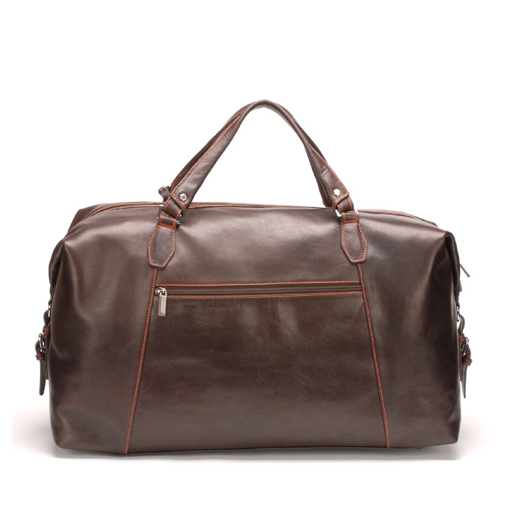Large travel bag in dipped leather