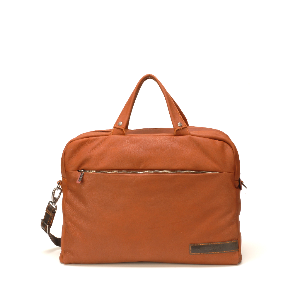 Esteban 2-gusset leather briefcase