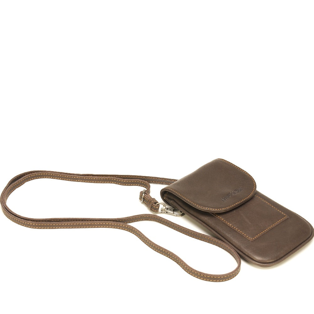 Sacoche Téléphone NICI Jolly Sleepy - Nylon Marron 9x14 Cm - Accessoire Mignon Et Pratique