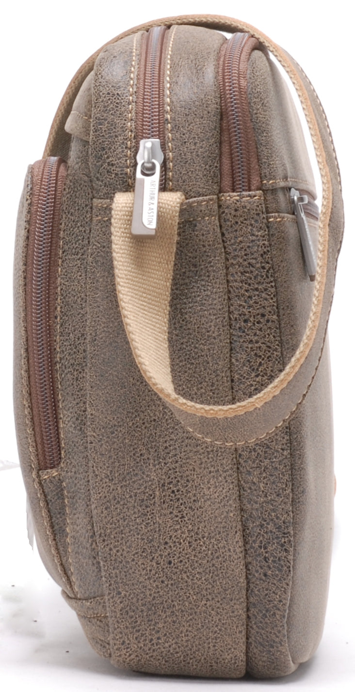 Large Cristiano leather destroyed crossbody bag