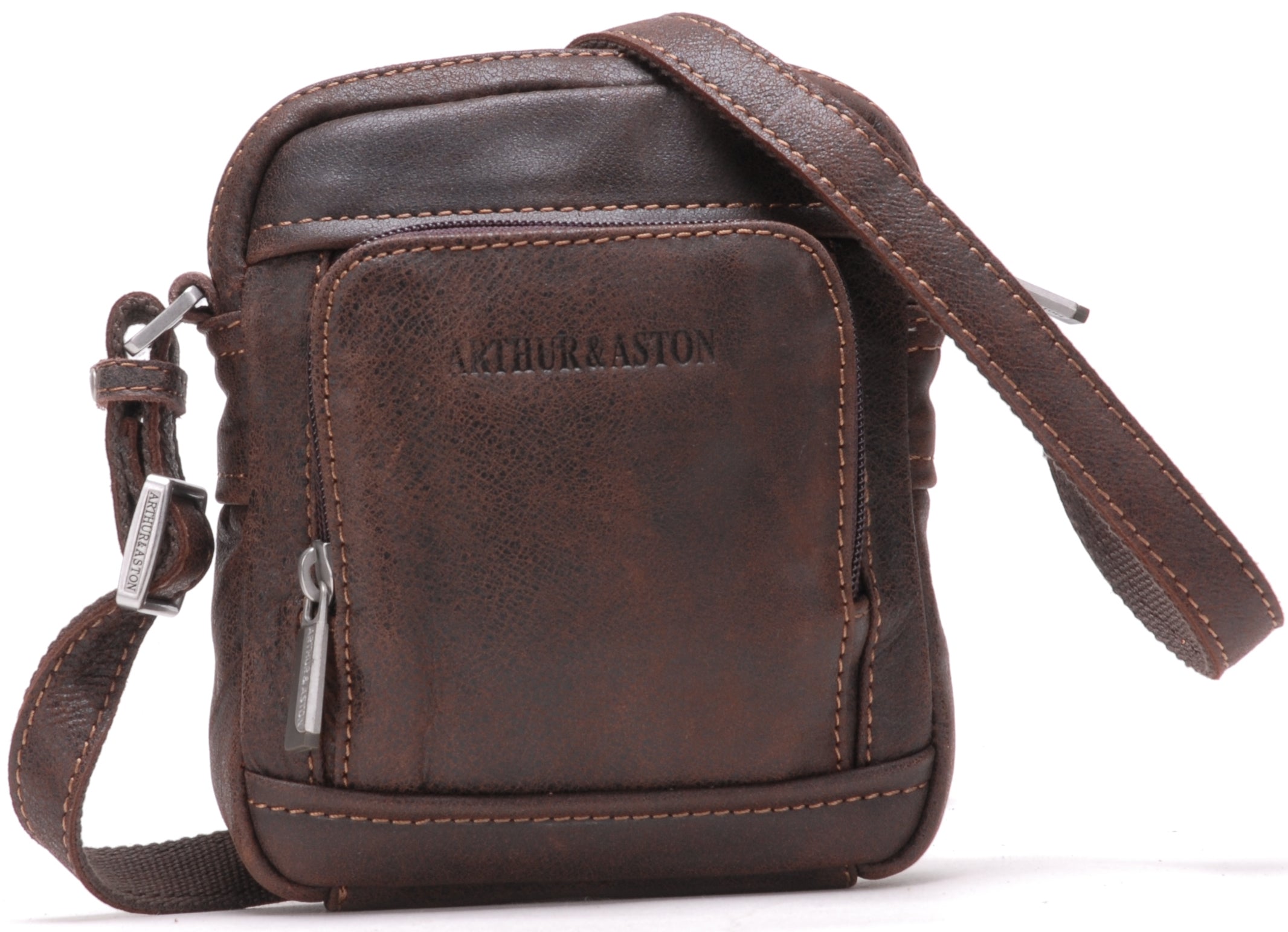 Cristiano small model crossbody bag in destroyed leather
