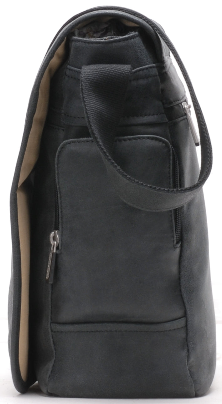 Cristiano destroyed leather crossbody bag