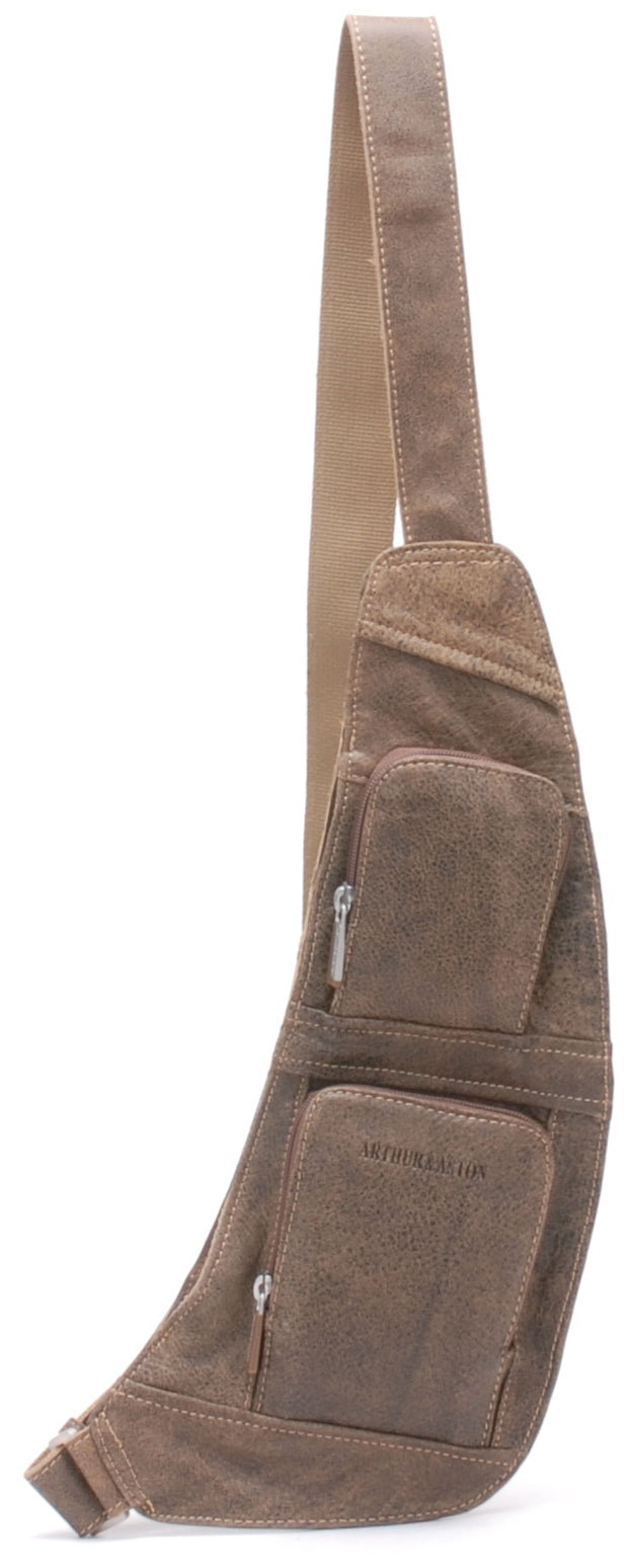 Cristiano body bag in destroyed leather