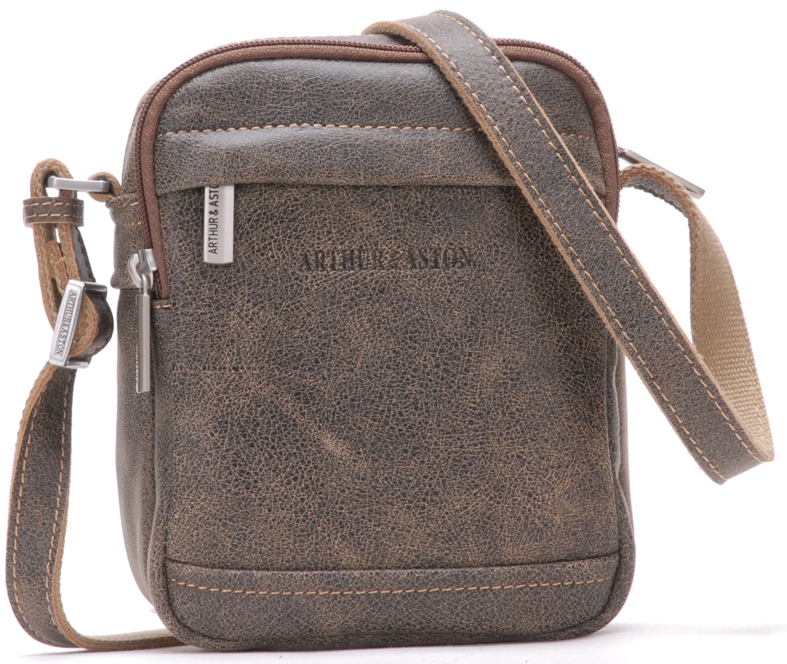 Cristiano destroyed leather crossbody bag