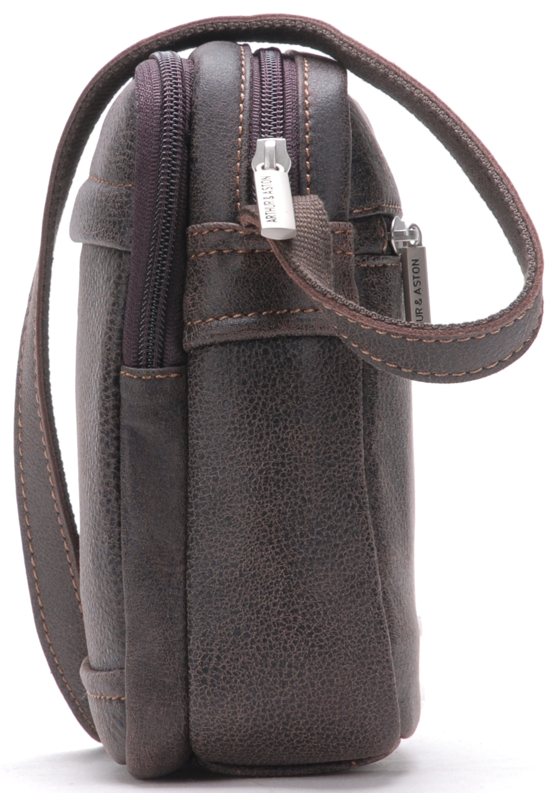 Cristiano destroyed leather crossbody bag