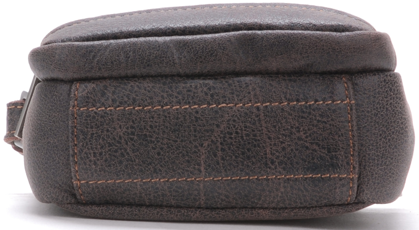 Cristiano destroyed leather crossbody bag