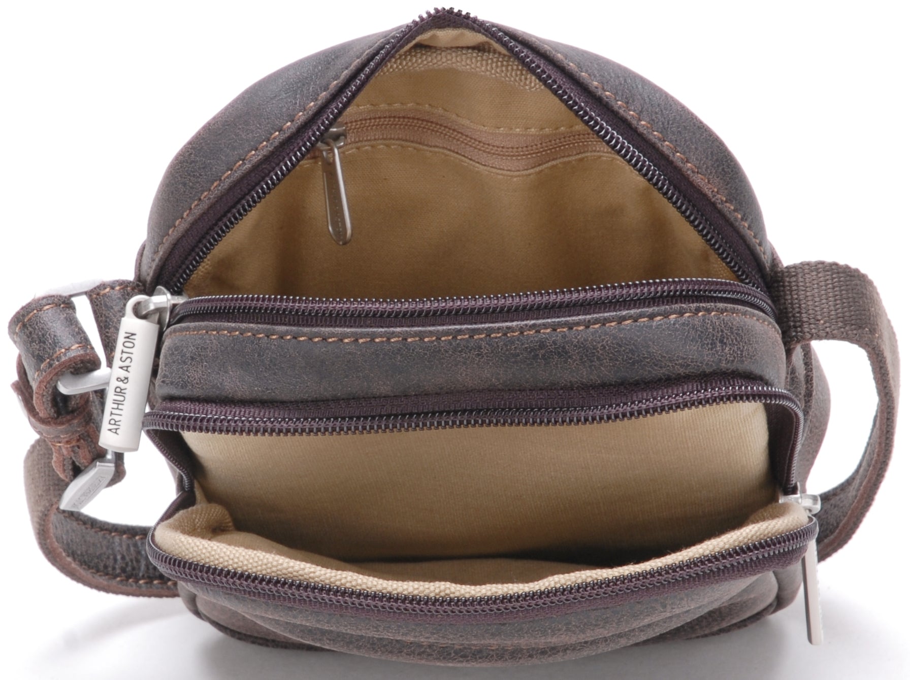 Cristiano destroyed leather crossbody bag