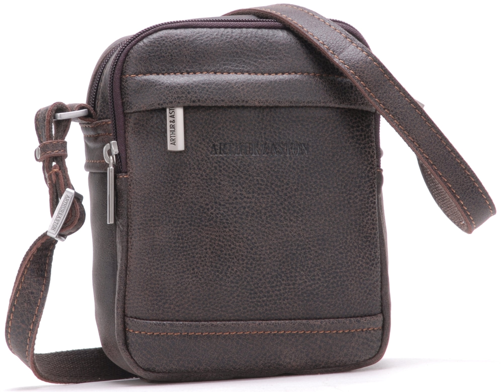 Cristiano destroyed leather crossbody bag