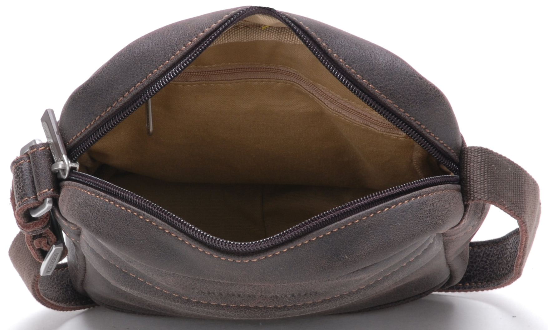 Cristiano destroyed leather crossbody bag, small model