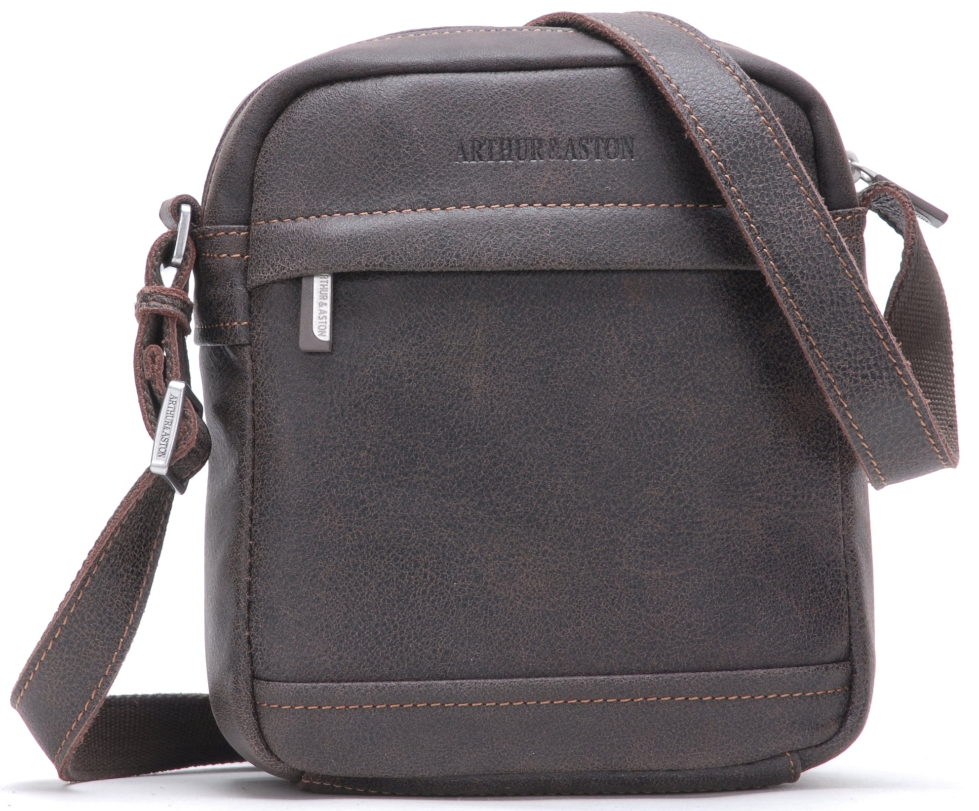 Cristiano destroyed leather crossbody bag, small model