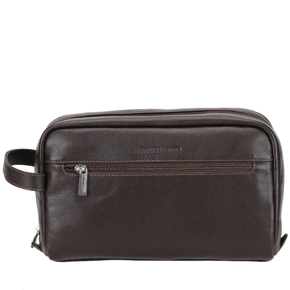 Trousse de toilette tartan et cuir Barbour