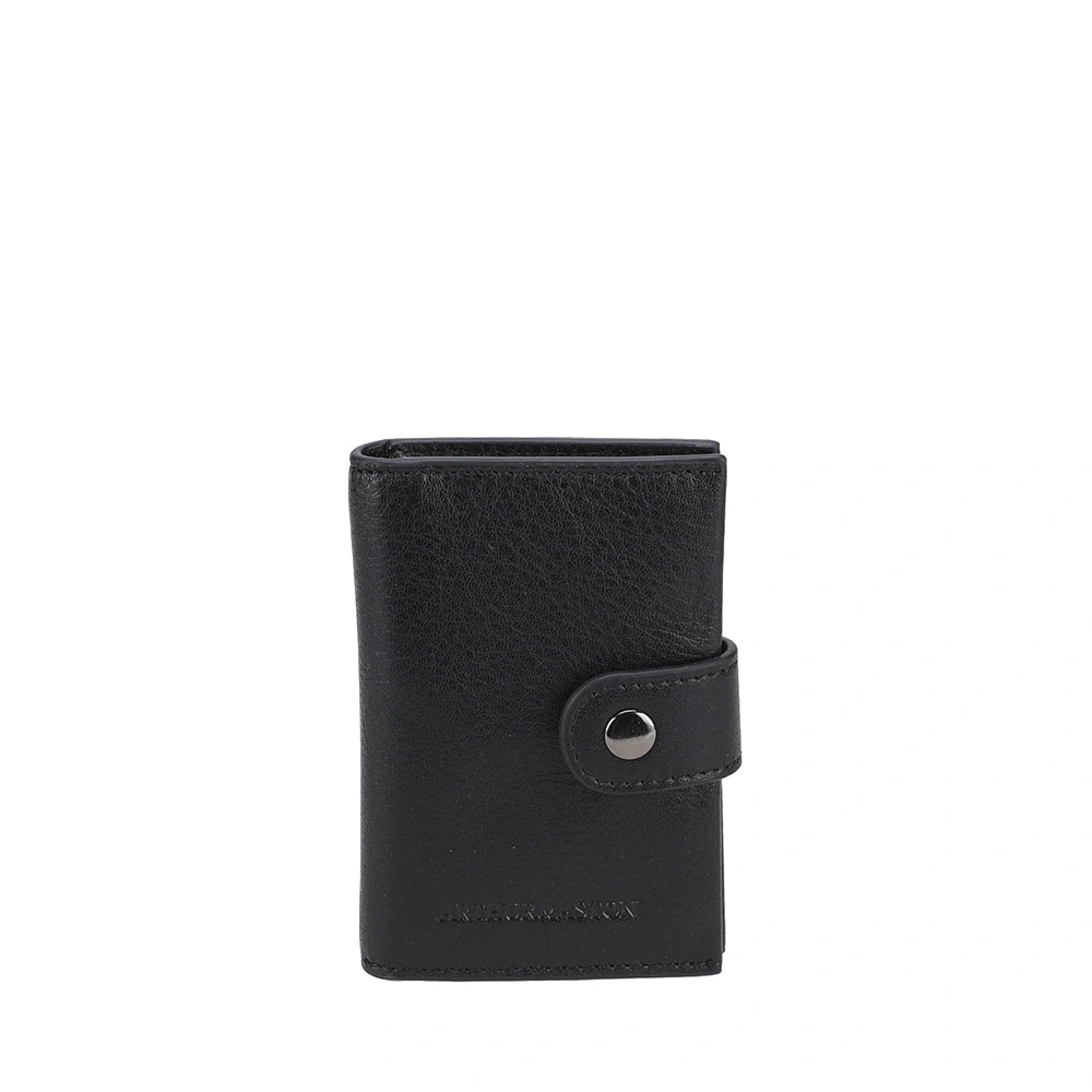 Petit Porte-cartes à pression Cuir Léon