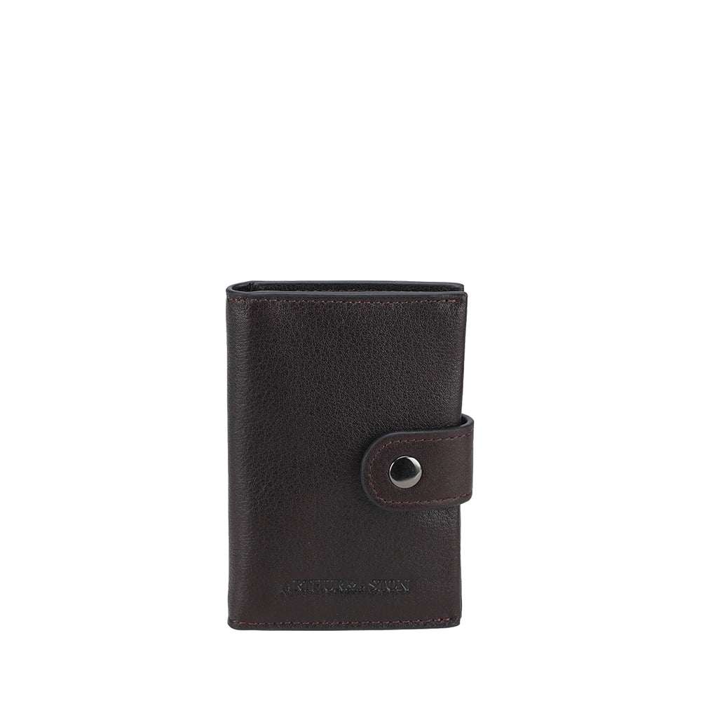 Petit Porte-cartes à pression Cuir Léon
