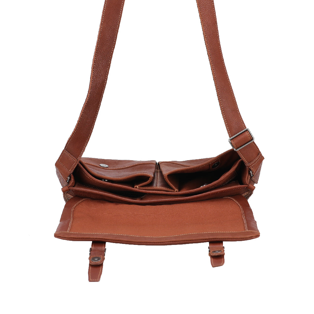 M Rory Leather Messenger Bag