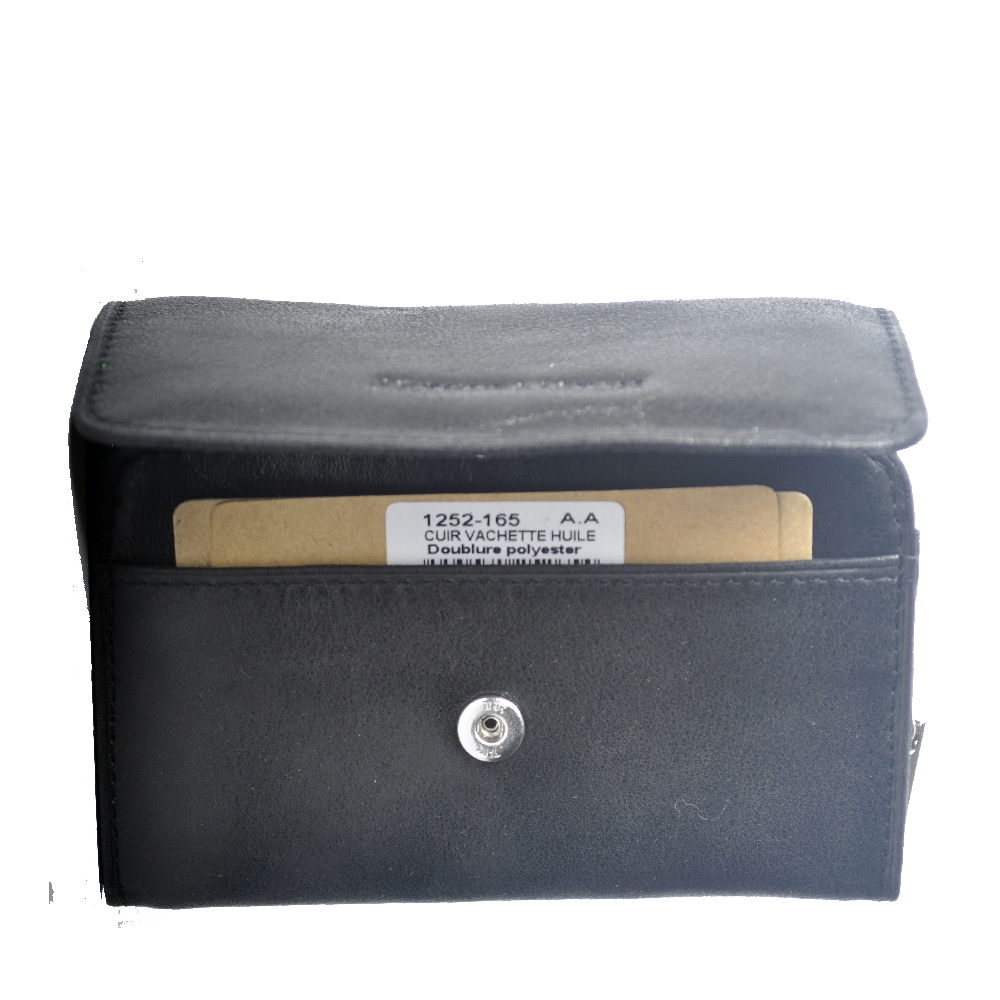 Oiled cowhide leather wallet and cards