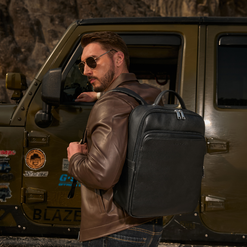 Large unisex Angel leather backpack – cabin baggage compatible 2528-20