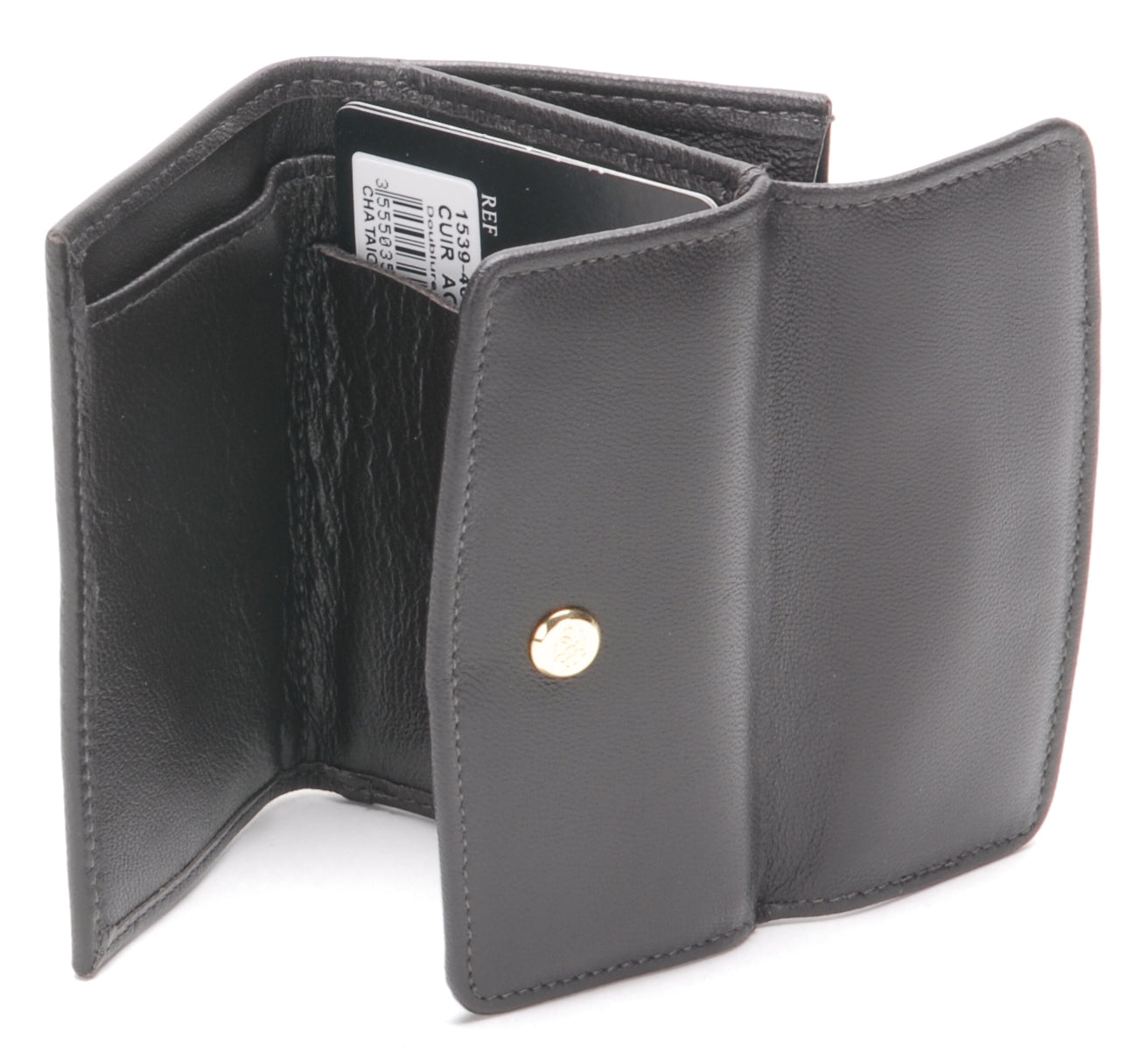 Porte-monnaie dos à dos cuir agneau plongé