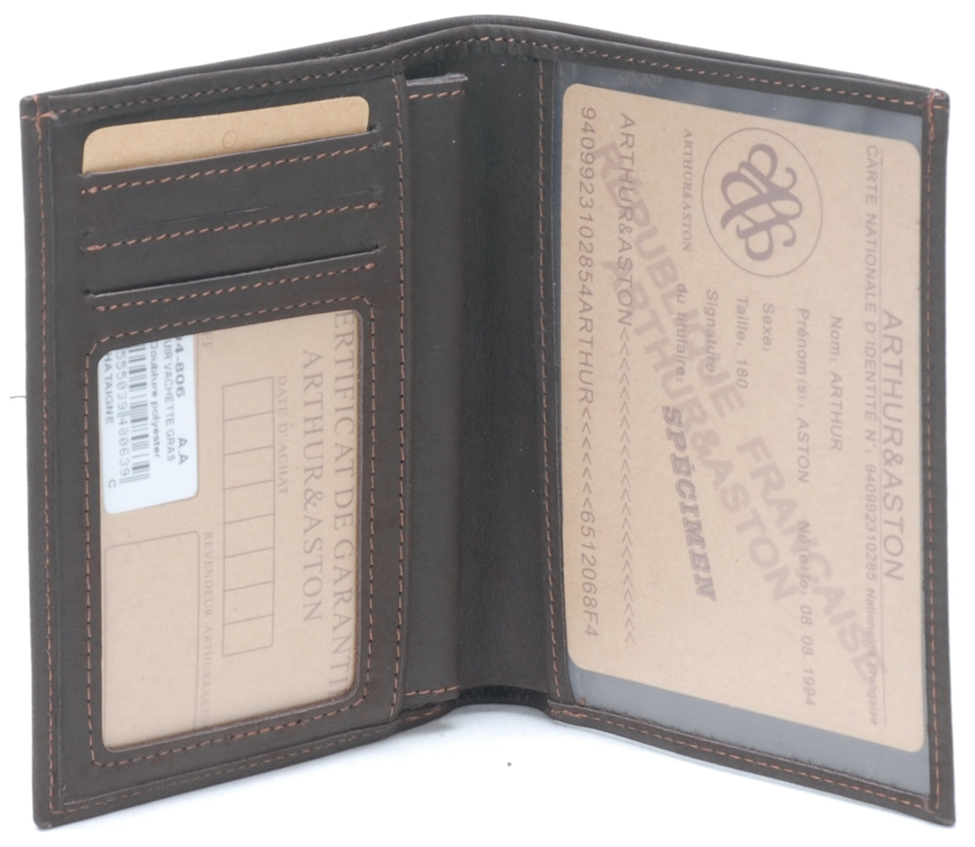 Porte-papiers cuir vachette gras