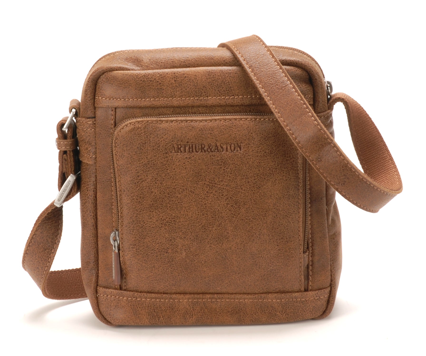 Cristiano destroyed leather crossbody bag