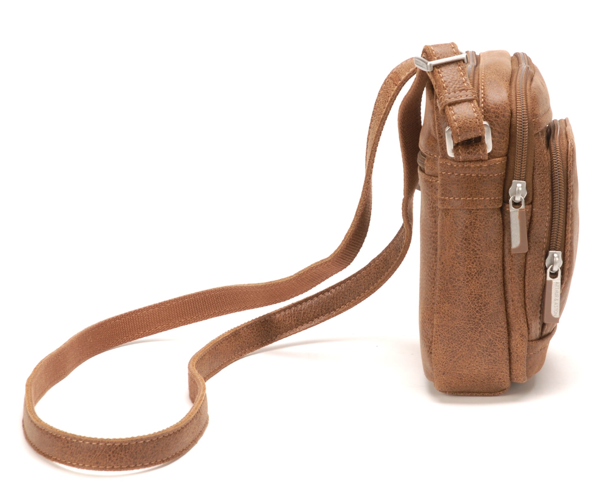 Cristiano destroyed leather crossbody bag, small model