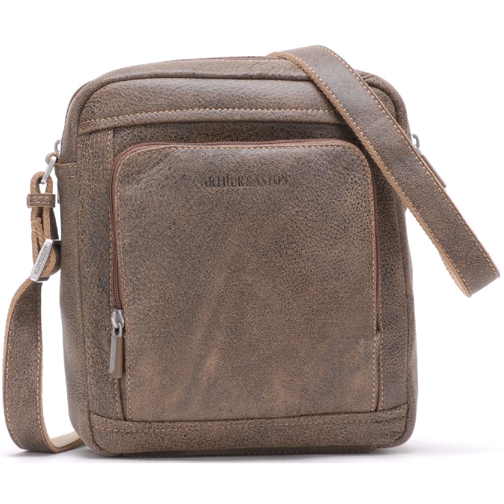 Large Cristiano leather destroyed crossbody bag