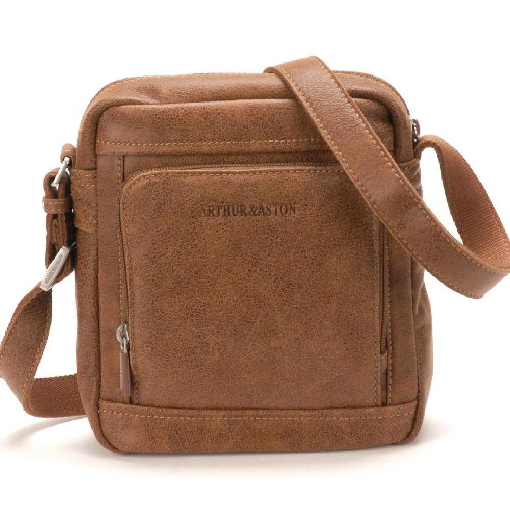 Cristiano destroyed leather crossbody bag