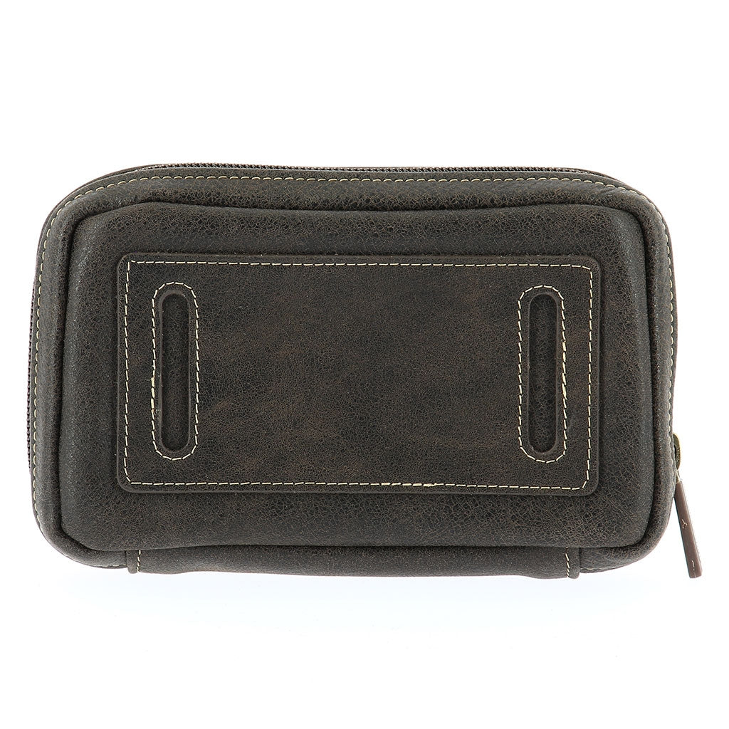 Cristiano destroyed leather belt pouch