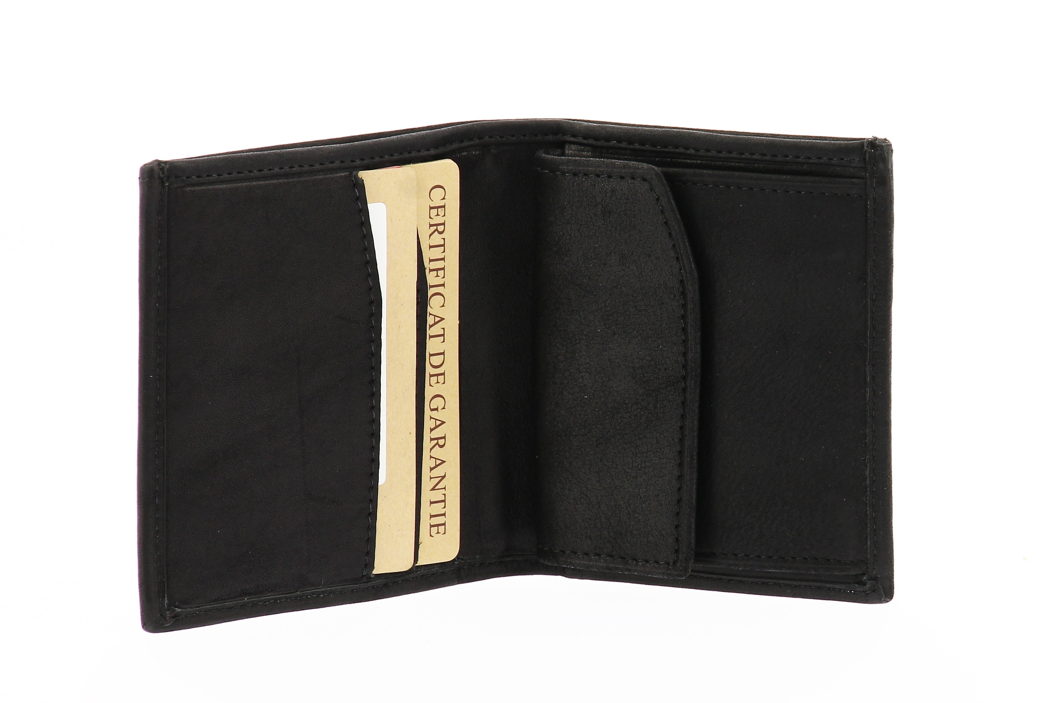 Louis oiled leather wallet and cards