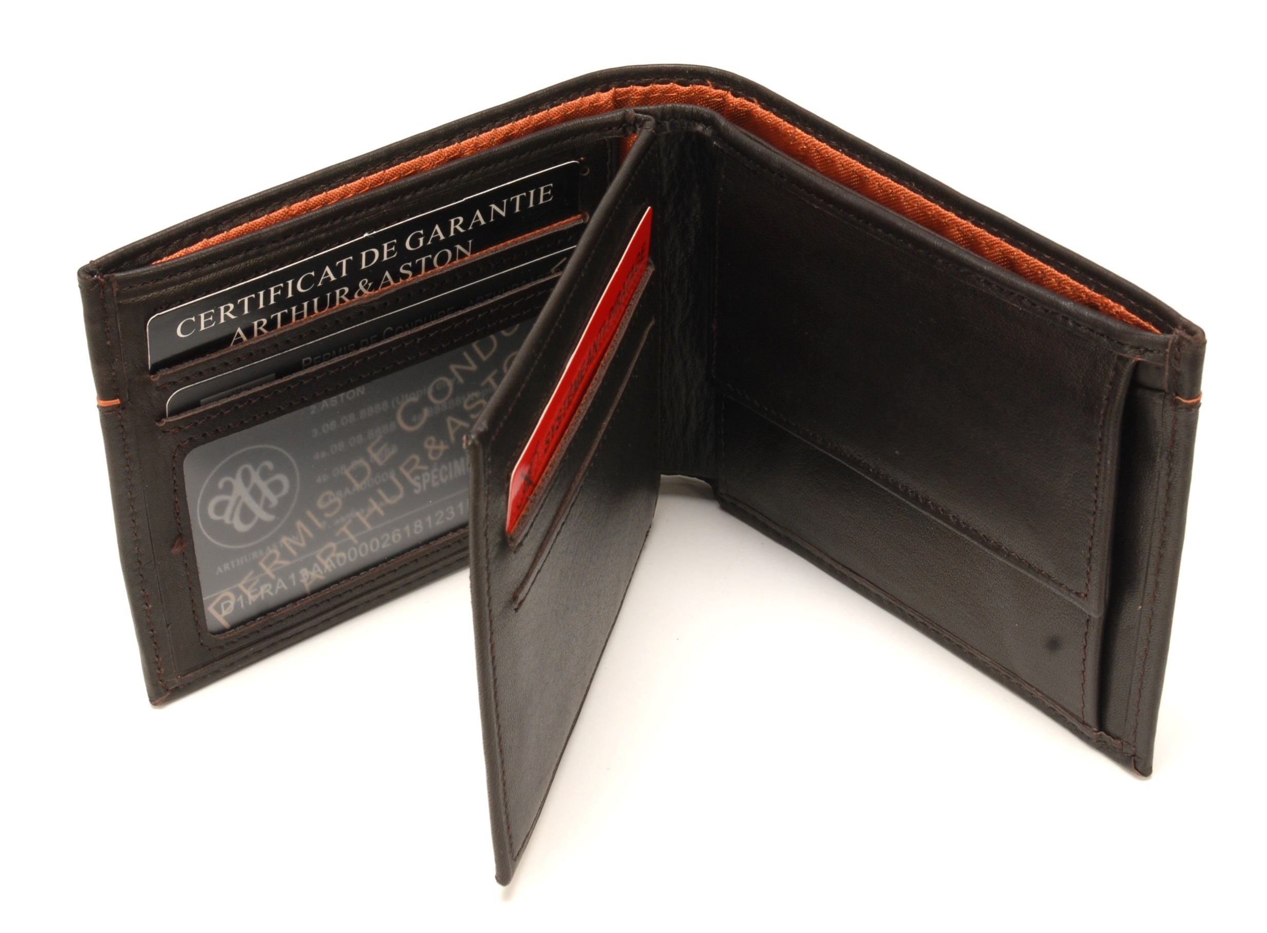 Portefeuille italien Hugo en cuir plongé