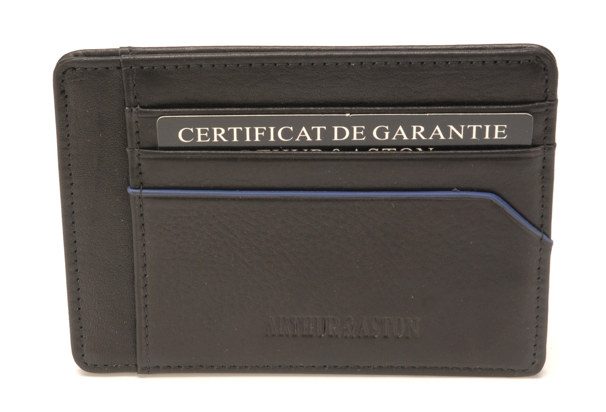 Porte-cartes et papiers Hugo en cuir plongé