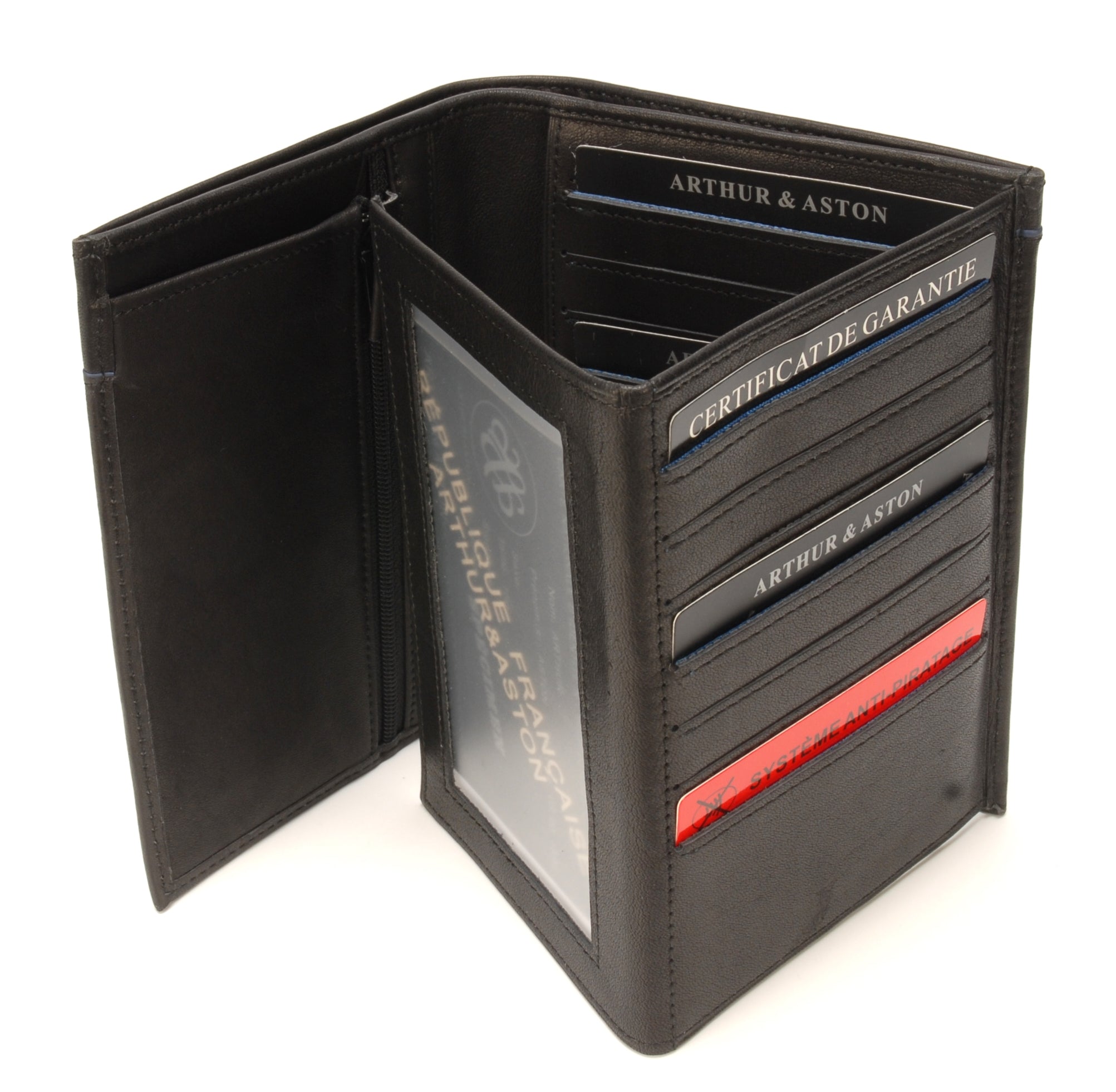 Portefeuille Hugo en cuir plongé